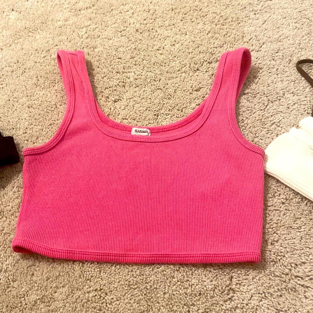Pink cropped top